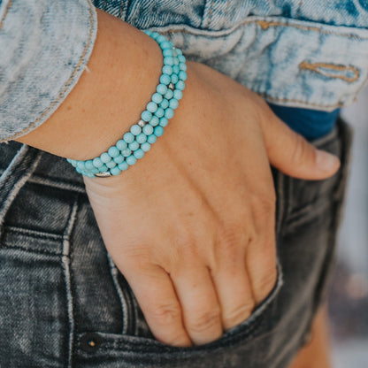 Turquoise Gemstone Wrap Bracelet