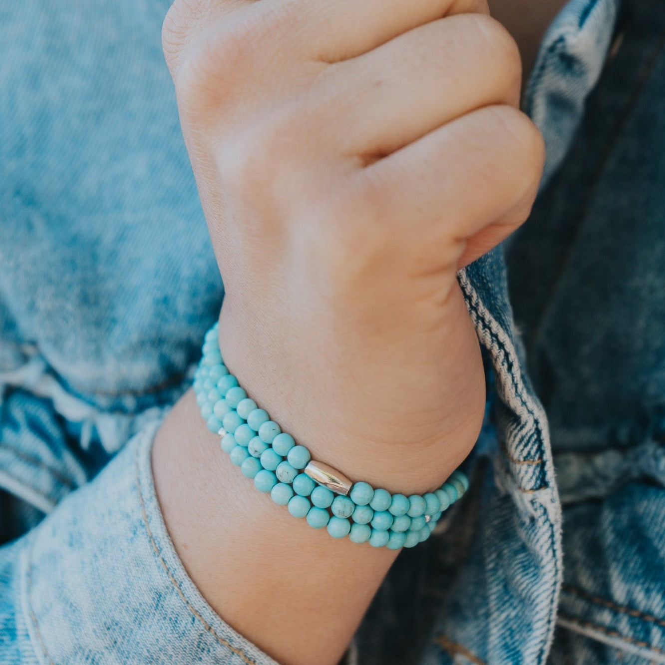 Turquoise Gemstone Wrap Bracelet