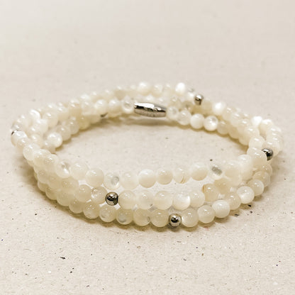 Pearlescent Jasper Gemstone Wrap Bracelet