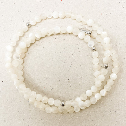 Pearlescent Jasper Gemstone Wrap Bracelet